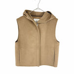 将图片加载到图库查看器，【中古】COS コス フーデッドベスト ベージュ ウール混 ジップアップ i1222h01412
