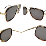 将图片加载到图库查看器，【中古】ブリオーニ Brioni サングラス べっ甲 金フレーム ディアドロップ ブラウン ゴールド i0717lq00871
