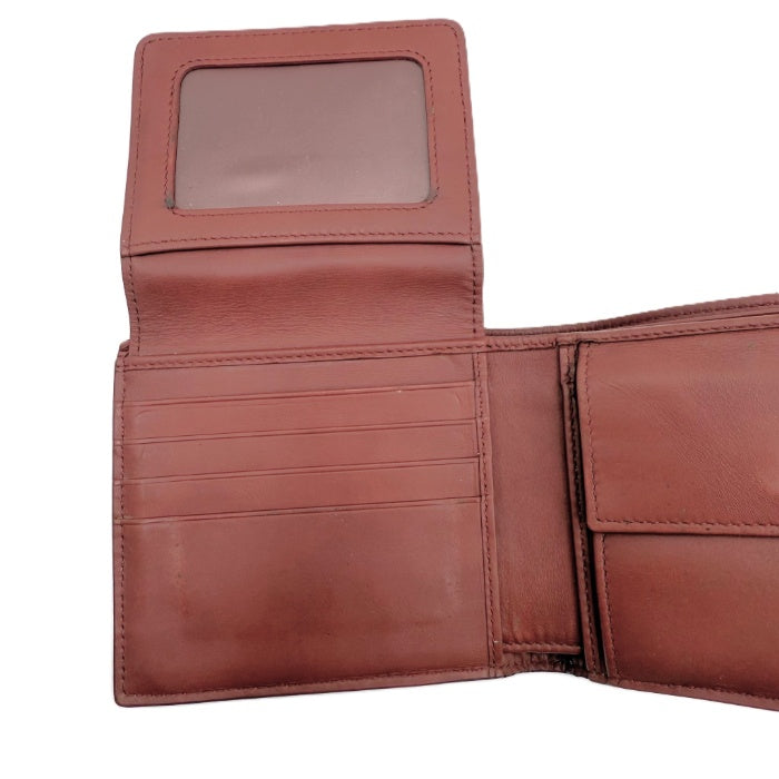 【中古】ボッテガヴェネタ BOTTEGA VENETA 財布 二つ折り イントレチャート 編込み くすみレッド i0606aq01952
