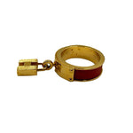 Load image into Gallery viewer, 【中古】エルメス HERMES スカーフリング  ケリー カデナチャーム レザー×ゴールド金具 オレンジ i0810oq018115
