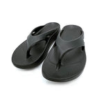 画像をギャラリービューアに読み込む, 【中古】ウーフォス OOFOS サンダル リカバリーシューズ トングサンダル ビーチサンダル ブラック 黒 i0727tq0308
