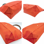 画像をギャラリービューアに読み込む, 【中古】Longchamp ロンシャン トートバッグ オレンジ ナイロン×レザー バッグ i1029pq03310
