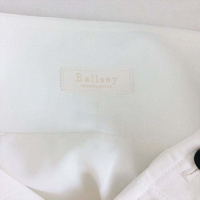 【中古】ボールジィ  Ballsey  ドライキャンブリック フレアミディスカート 白  ホワイト  ミディアム  XSサイズ  E0104Y014-E0303