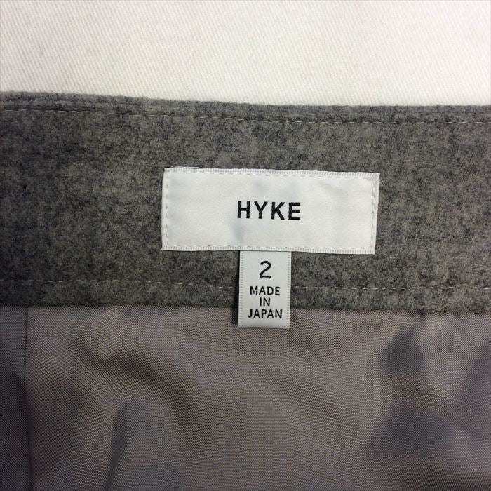 【中古】ハイク HYKE スカート グレー ボックスプリーツ ウール サイズ２ E1101H003-E1109