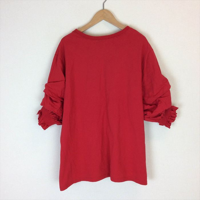 【中古】チャオパニック CIAOPANIC Tシャツ 赤 レッド ボリューム袖 共布ベルト付き E1014N014-E1025