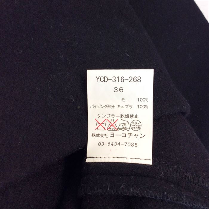 【中古】ヨーコチャン YOKO CHAN ノースリーブワンピース 後ろ長め ブラック サイズ36 ウール E1025I007-E1108