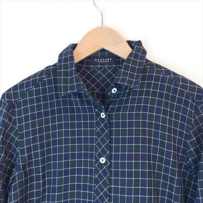 【中古】マカフィー  MACPHEE  シャツ ブロックチェックシャツ  グリーン  ワイヤー  サイズ38  E0630I005-E0702