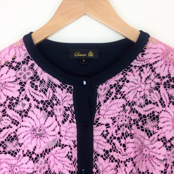 ドゥロワー ♡レースカーディガン ドゥロワー Drawer 花柄 レース編み