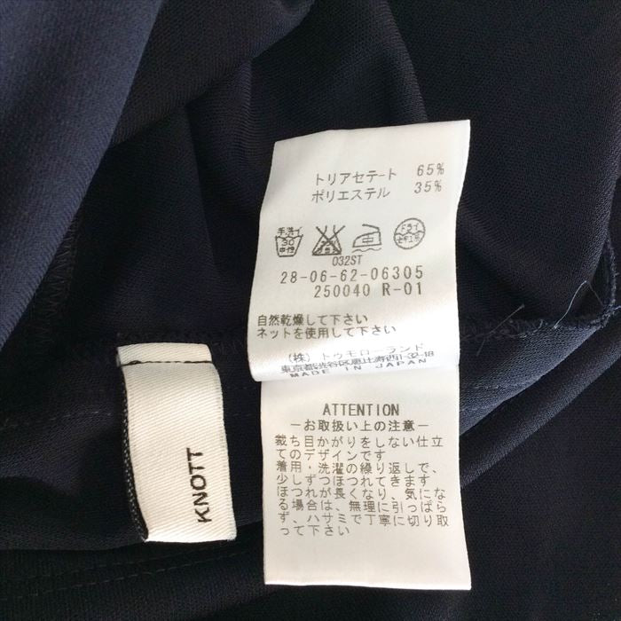 【中古】ノット  KNOTT  ワンピース ネイビー  ストレッチ  ドレープ  ドレス  E0528O011-E0616