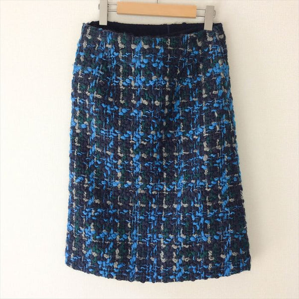 ドゥロワー Drawer スカート BLUEツィードスカート ネイビー 36