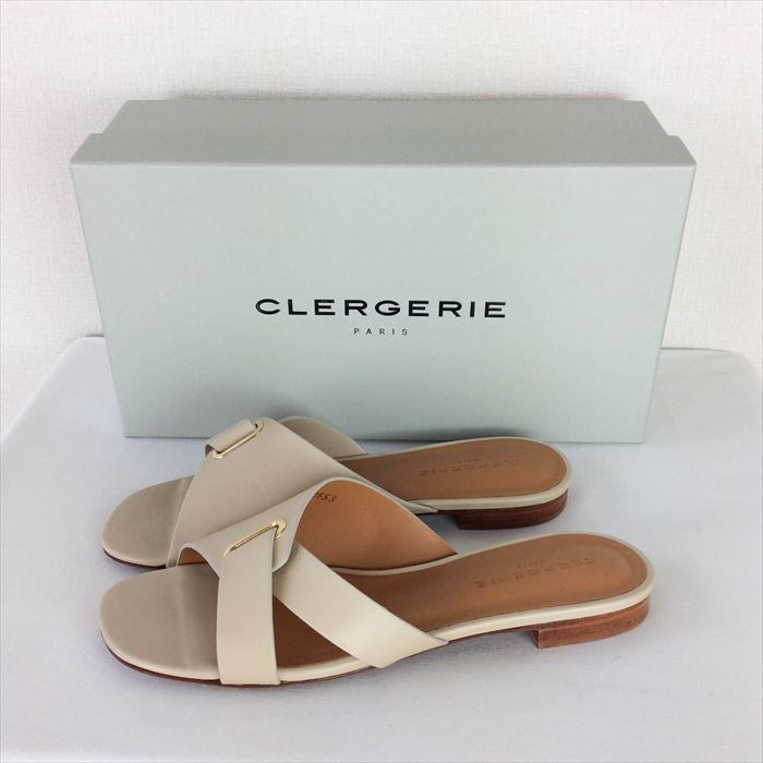 極美品✨CLERGERIE クレジュリー【23.5】レザー フラット サンダル