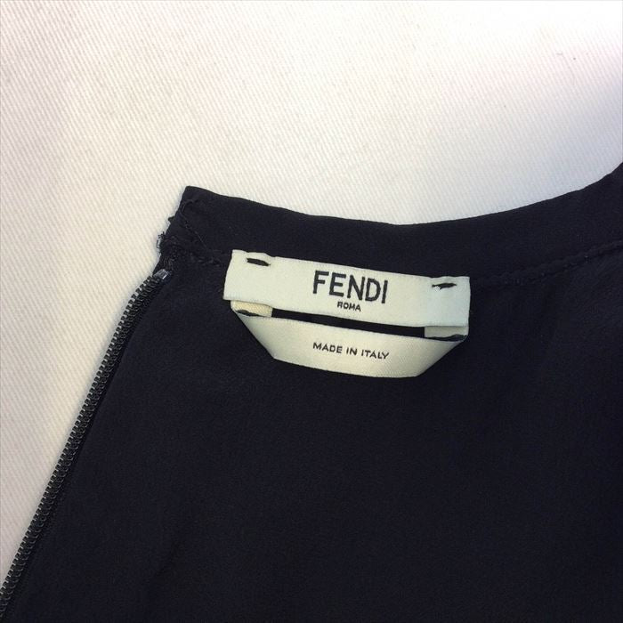 中古】フェンディ FENDI ノースリーブワンピース ドット 裾