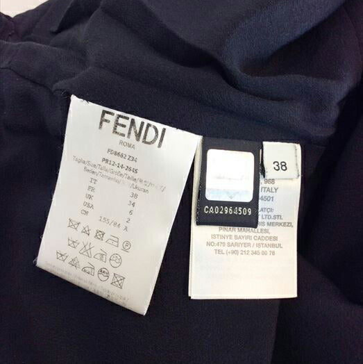 中古】フェンディ FENDI ノースリーブワンピース ドット 裾