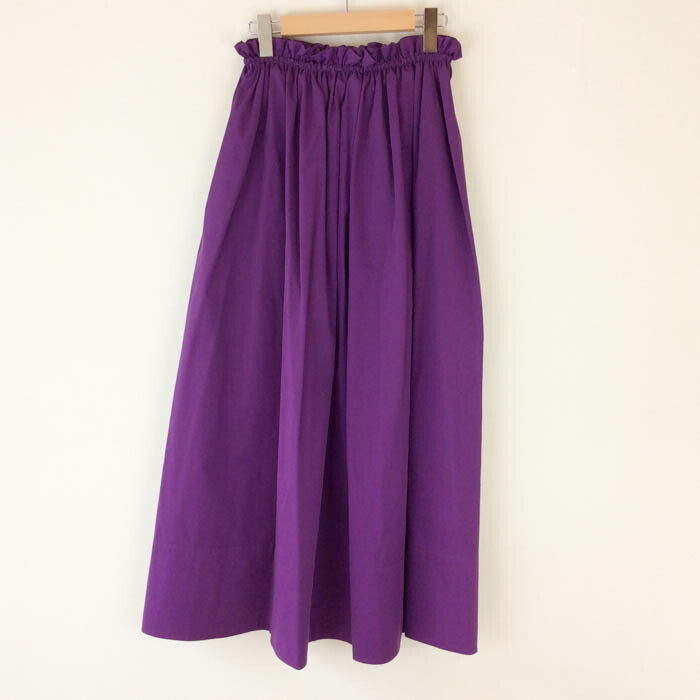 ドゥロワー Drawer スカート ギャザー ロング パープル フレア 紫