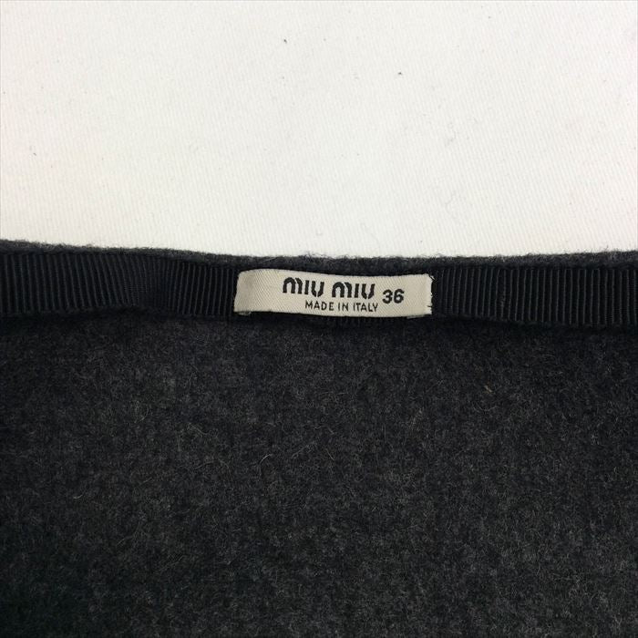 【中古】ミュウミュウ MIU MIU スカート グレー ウール 秋冬 ミニスカート 0000ET-C2015-00009  0000ETC201500009 F0218I008-F0228