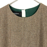 Load image into Gallery viewer, 【中古】ロシャス ROCHAS ロングワンピース フレア バルーンスリーブ ブラウンチェック g0704w009-0809
