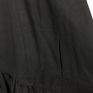 【中古】ドゥロワー Drawer ジャンパースカート キャミワンピース リネン混 ゆったりシルエット 黒 g0704w032-0809
