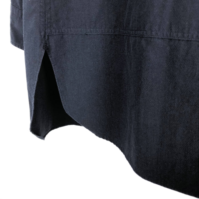 【中古】ドゥロワー Drawer スタンドカラー ロングシャツ ブラウス パッチポケット ネイビー 紺 g1023u001-1127
