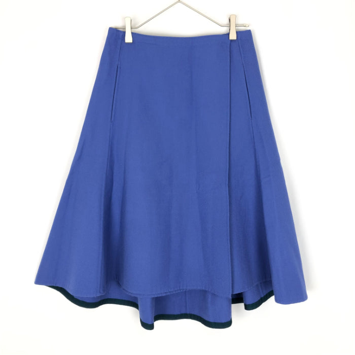 【中古】ドゥロワー Drawer フレアラップスカート 巻きスカート フィッシュテール ブルー 青 g0327m002-1005