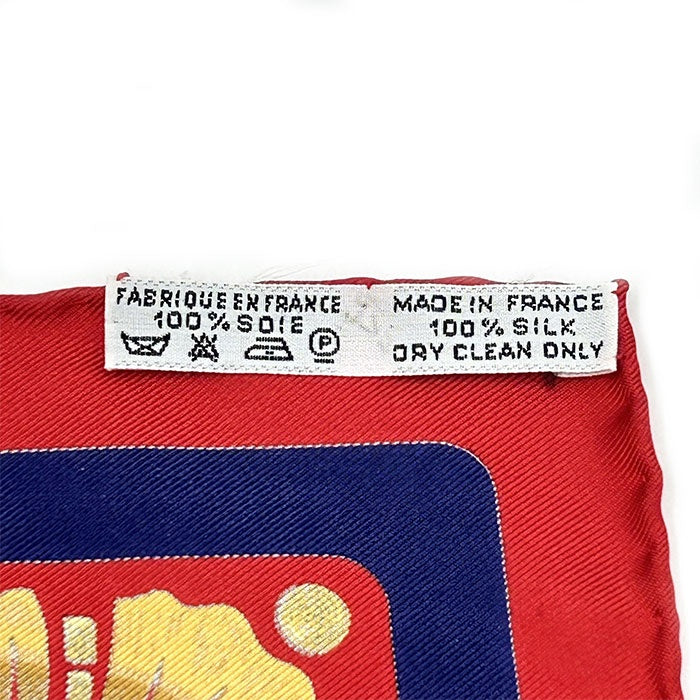 【中古】エルメス HERMES スカーフ カレ45 ミニサイズ シルク レッド系 赤 g1218lq02660