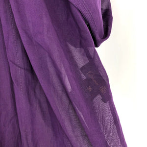 ドゥロワー Drawer ブラウス 紫 コットンピンタックラグラン ボリューム袖redelephant