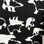 将图片加载到图库查看器，【中古】クルーネックニット 動物柄 アニマル パンダ  モノクロ ブラック ホワイト 黒 白 h0122m036

