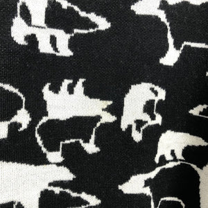 【中古】クルーネックニット 動物柄 アニマル パンダ  モノクロ ブラック ホワイト 黒 白 h0122m036