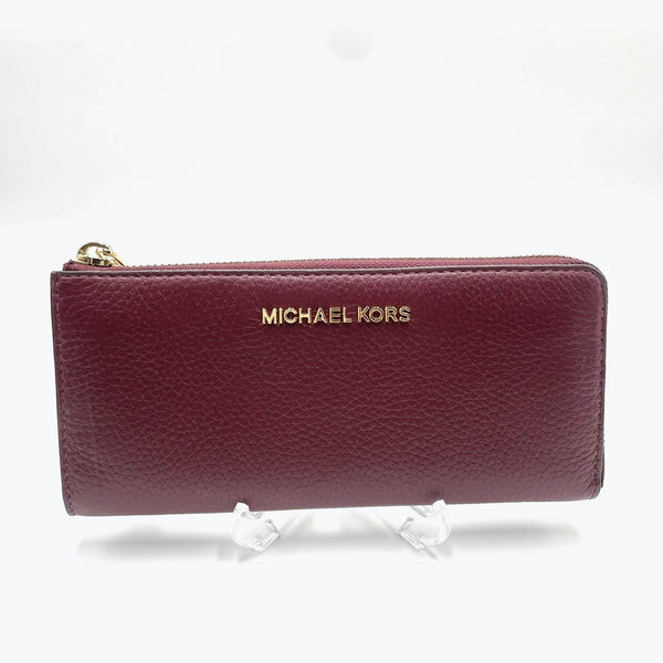 【中古】マイケルコース MICHAEL KORS 長財布 ラウンドファスナー えんじ ボルドー バーガンディー ワインレッド  g0607zq018-52m