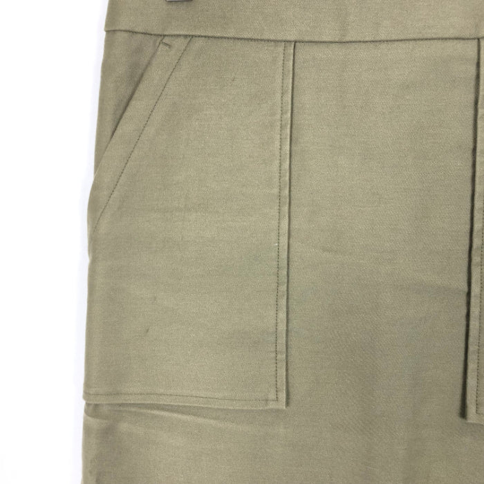 【中古】ドゥロワー Drawer ベイカータイトスカート パッチポケット ストレッチ カーキ オリーブ g1017t001-1214