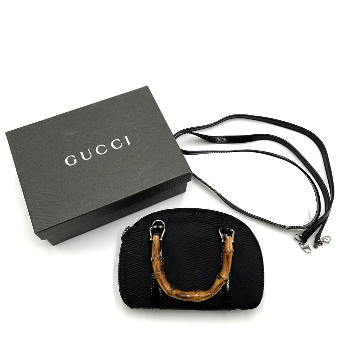 中古】グッチ GUCCI ミニショルダー バンブー ミニバッグ ウォレット