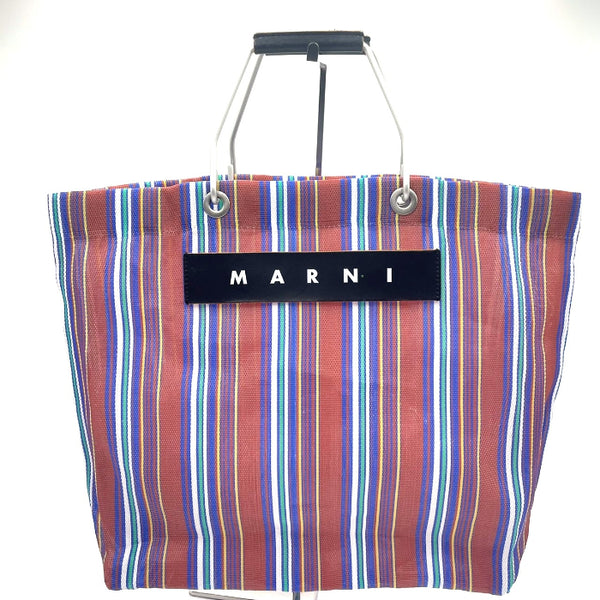 【中古】マルニ MARNI バッグ フラワーカフェ メッシュ ストライプ ブラウン系 g0607zq006-73m