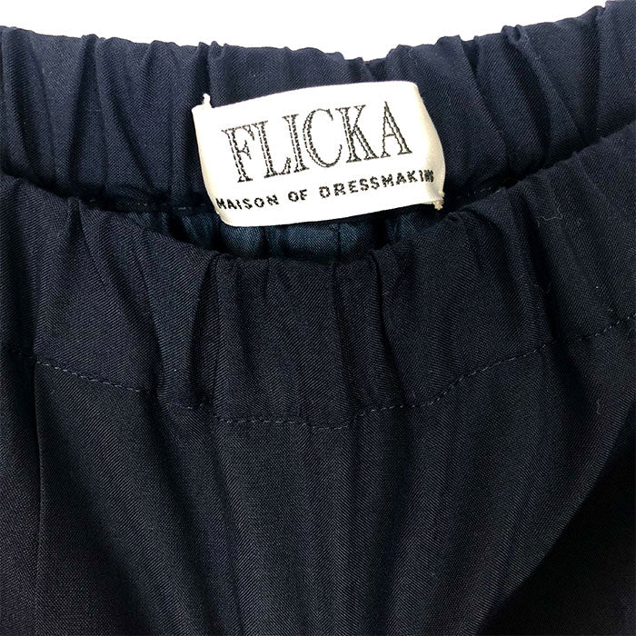 【中古】フリッカ FLICKA キュロットスカート プリーツ ウエストゴム サイドプリーツ ネイビー 紺 f0830n009-0728