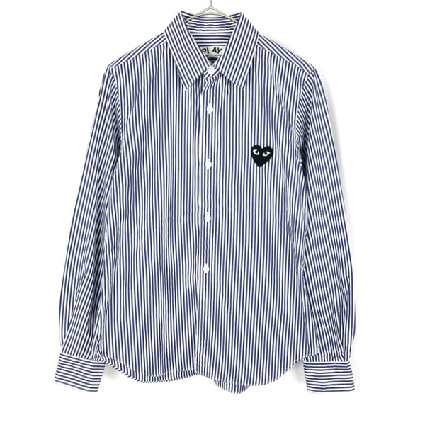PLAY COMME des GARCONS  黒ハート ストライプシャツ