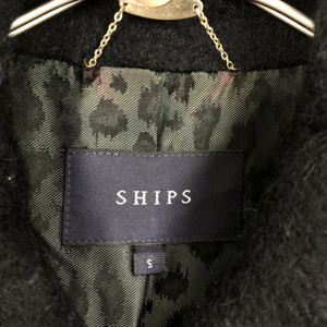 【中古】シップス SHIPS ショートコート コクーンシルエット 丸襟 パフスリーブ ブラック 黒 f0208n002-1018