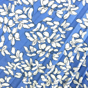 【中古】ドゥロワー Drawer ギャザーフレアロングスカート 花柄 ボタニカル スカイブルー 水色 h0129u00560