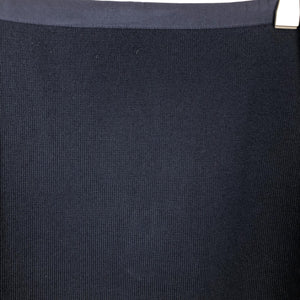 【中古】ドゥロワー Drawer 台形スカート フリンジ 切り替えデザイン ミラノリブ ネイビー 紺 g1227y006-0131