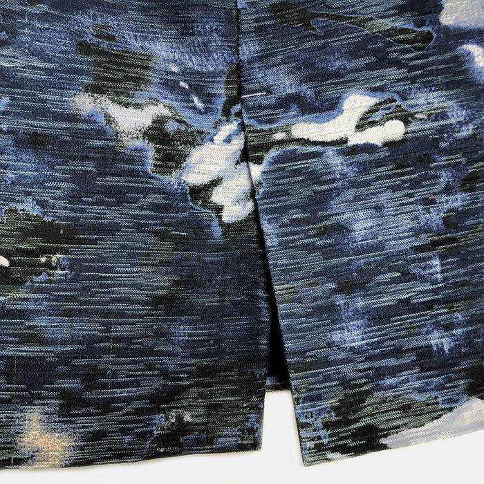 【中古】アドーア ADORE タイトスカート ひざ丈 スリット 柄スカート ブルー系 絵画風 g0327m008
