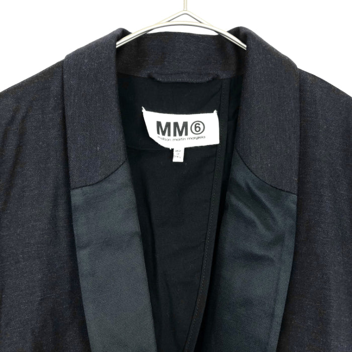 【中古】エムエムシックス MM6 ジャケット 切り替えデザイン デニム調 薄手 ネイビー 紺 g1113t019-0123