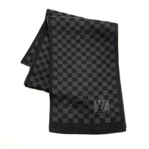 中古】ルイヴィトン LOUIS VUITTON ダミエ柄シルクマフラー ダミエグラ