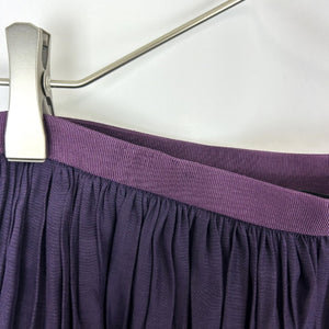 【中古】ドゥロワー Drawer シルクコットンギャザースカート ロング フレア パープル 紫 h0129u00342